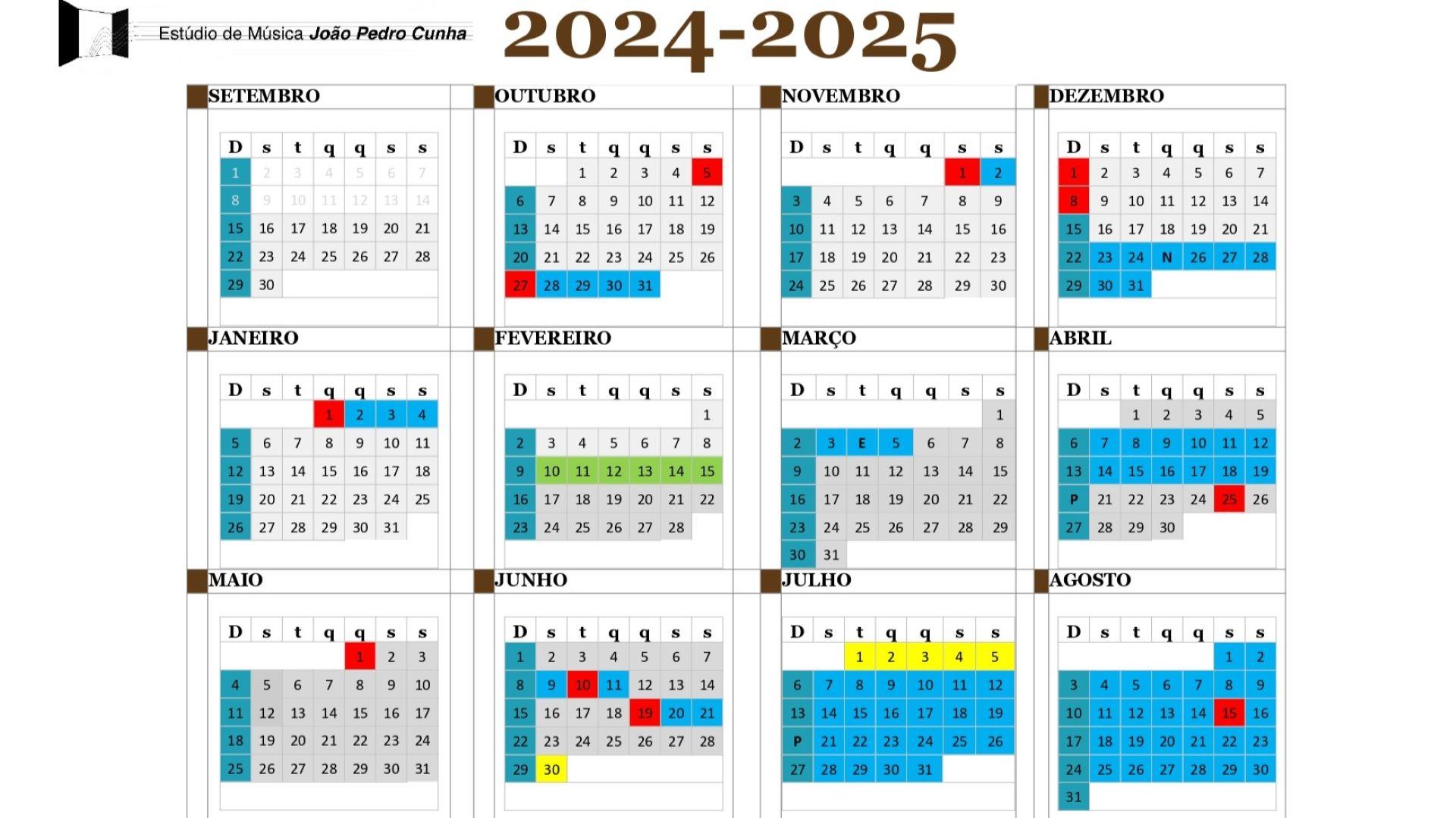 Calendário Escolar 2024/2025